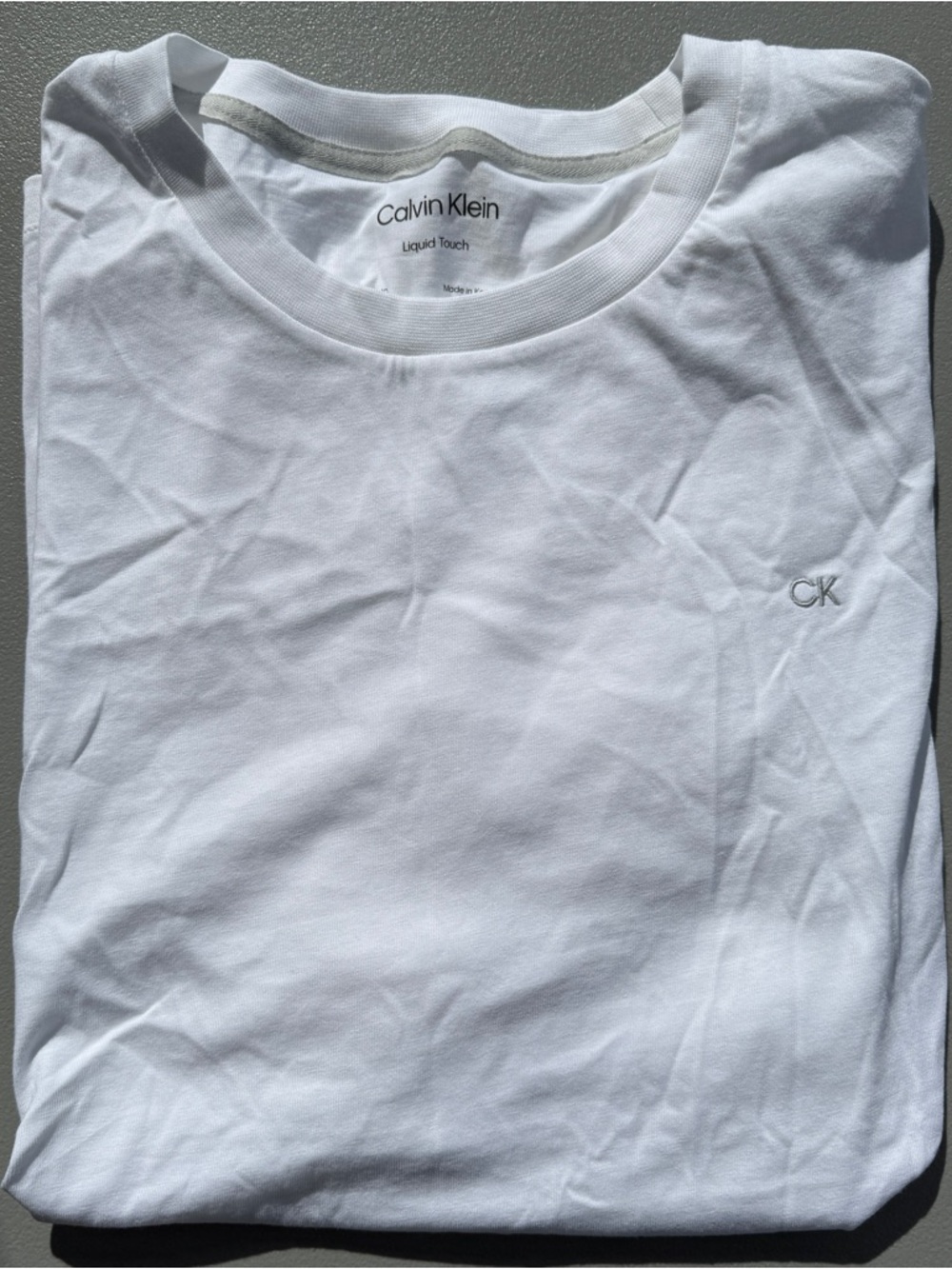 Calvin Klein Liquid Touch Classic Fit White Crewneck Short Sleeve T-Shirt Size L - Picture 5 of 5